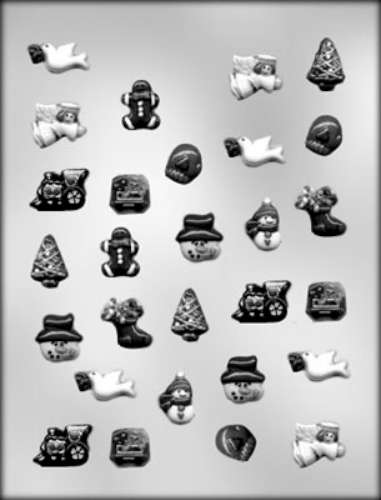 Small Christmas Icons Chocolate Mould - Click Image to Close